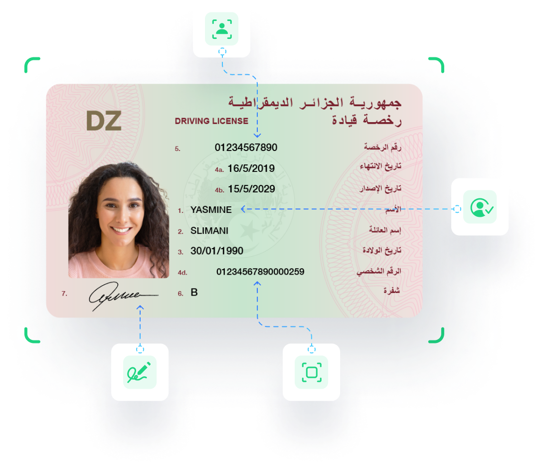Driving license AI scanning & ID verification services in Algeria
