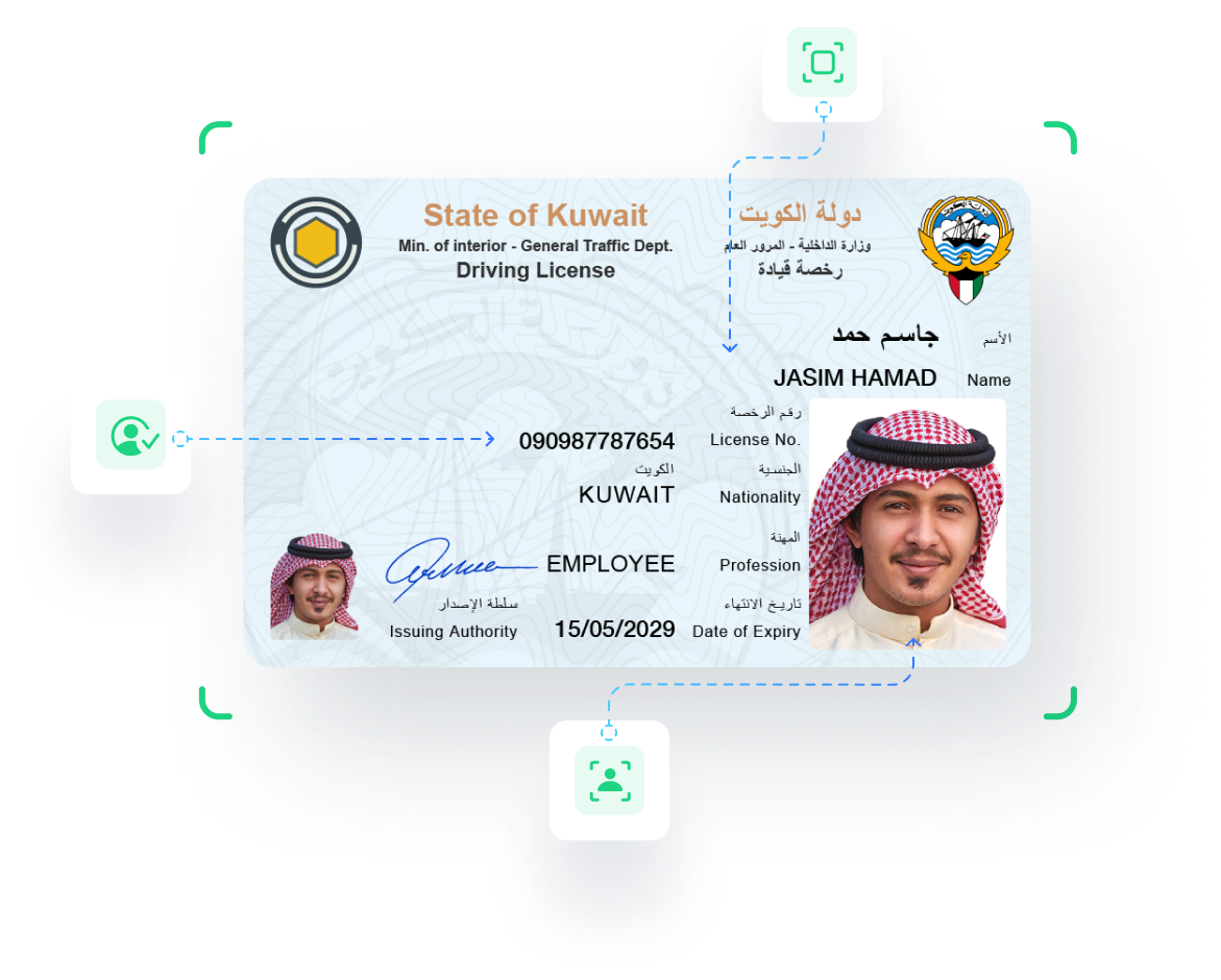 Driving license identity verification company in Kuwait