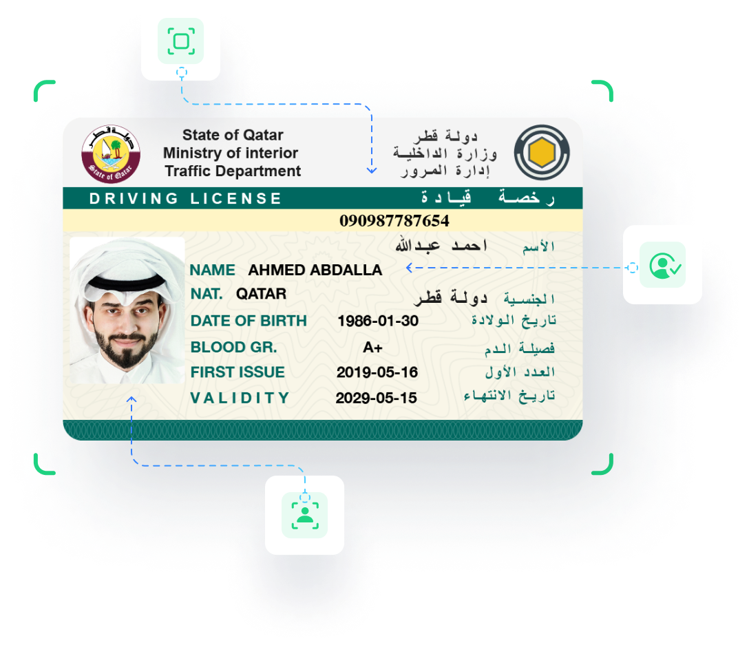 Driving license AI document scanning services in Qatar