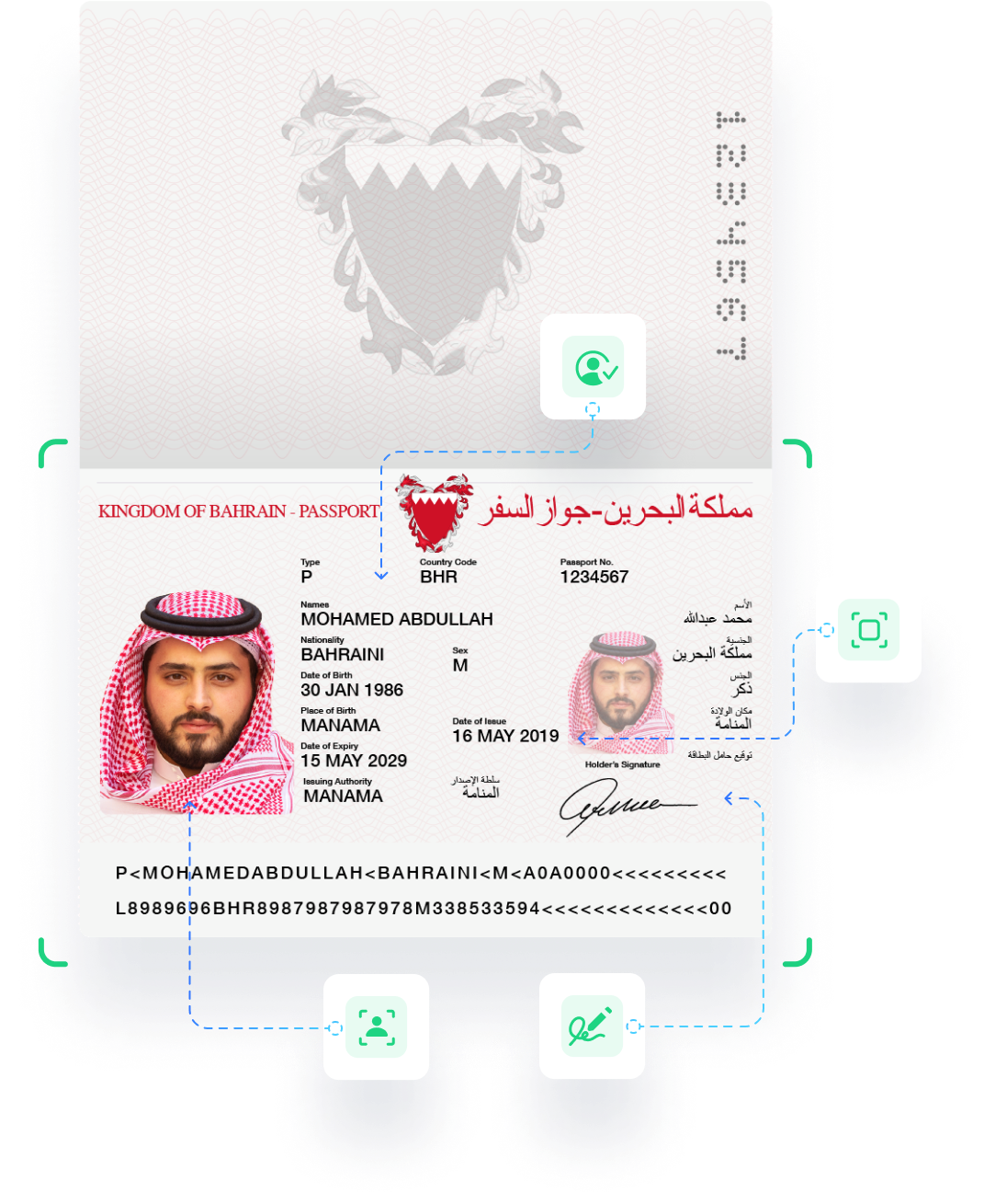 Passport AI document scanning services in Bahrain