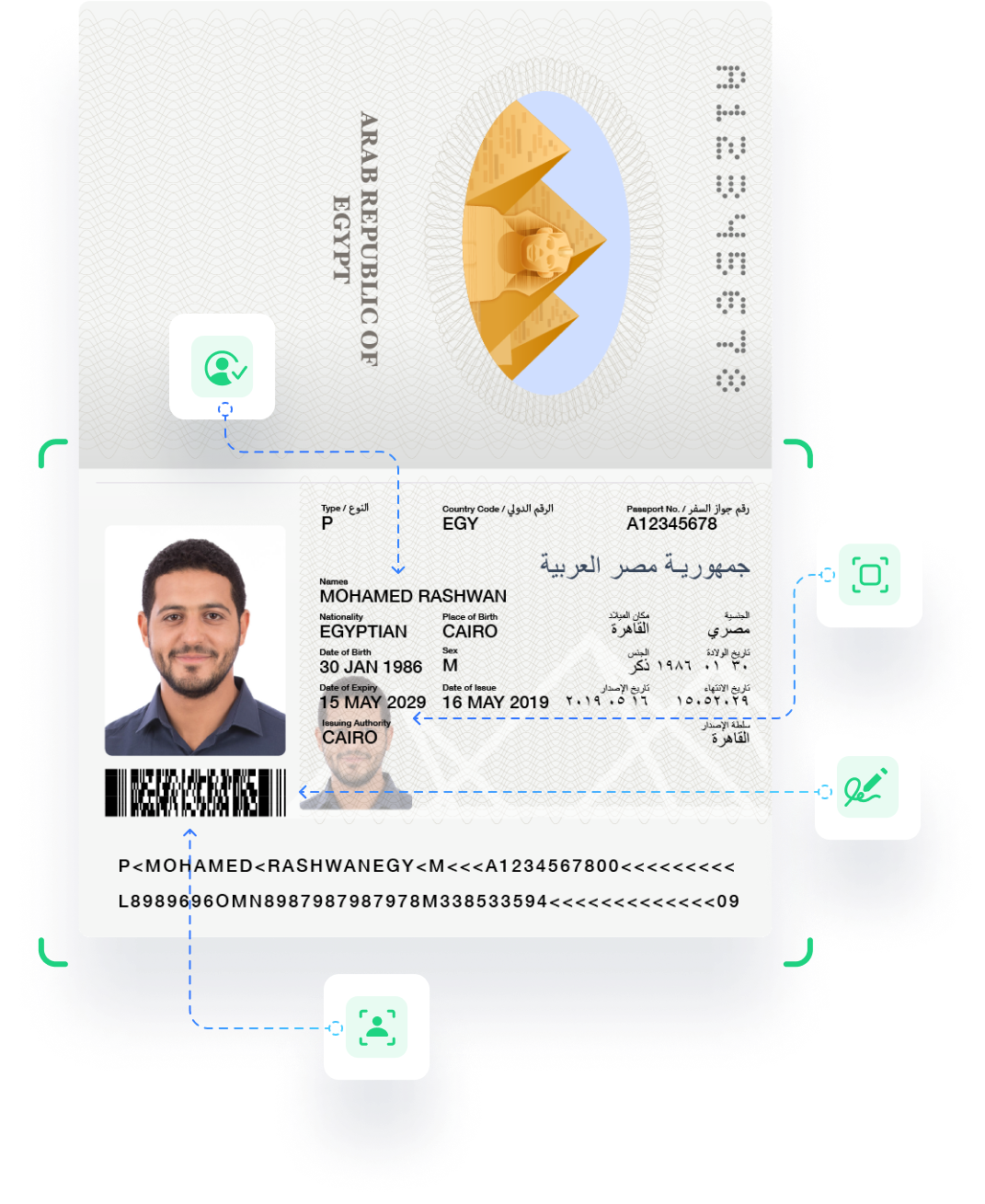 Egyptian passport digital identity verification services