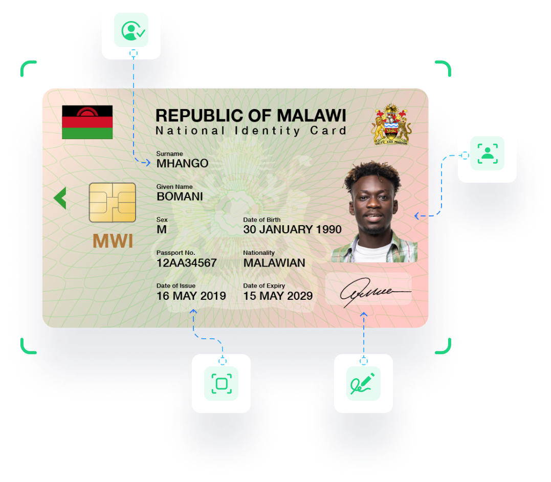 National identity card AI document verification services in Malawi