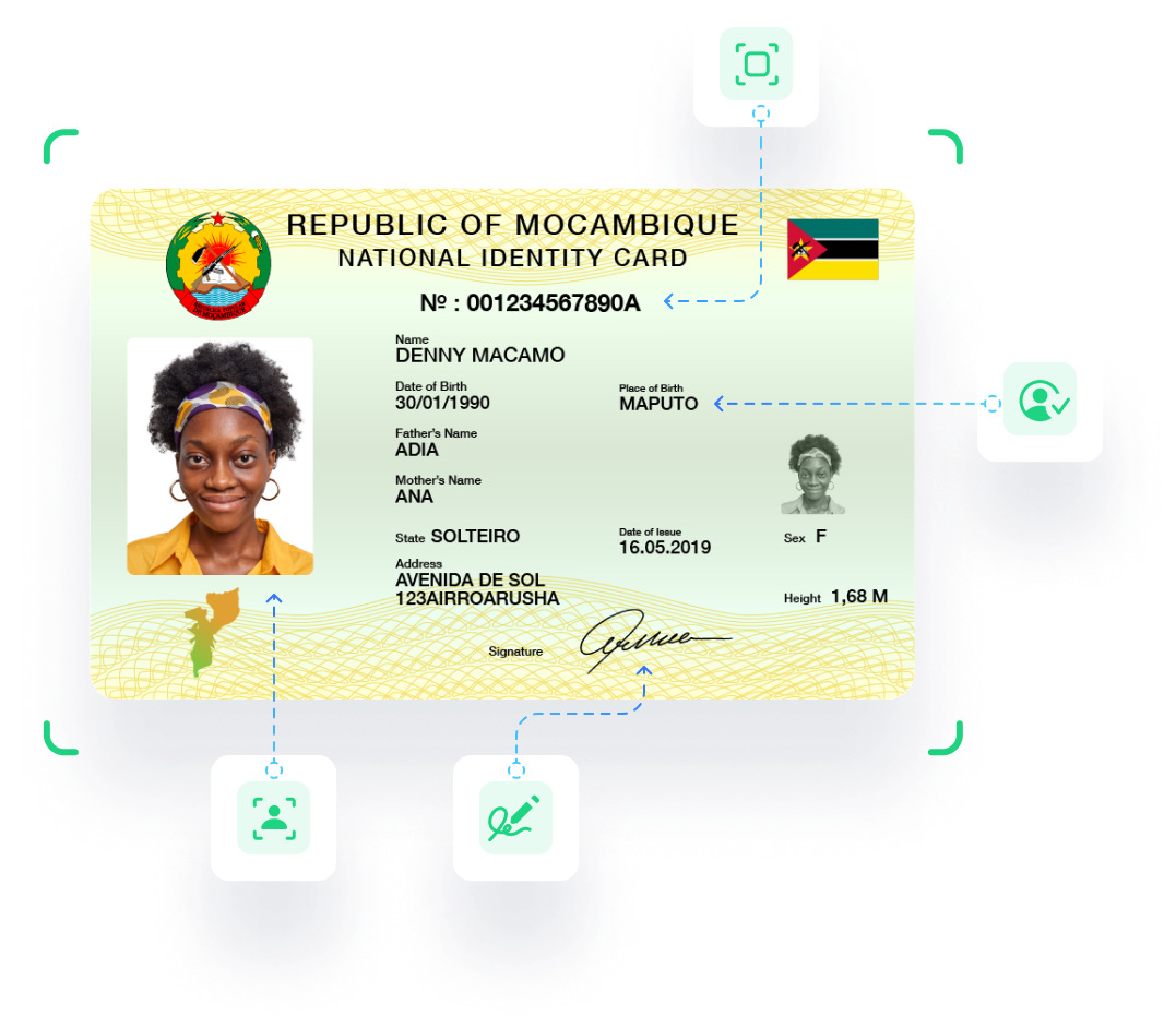National identity card document verification services in Mozambique