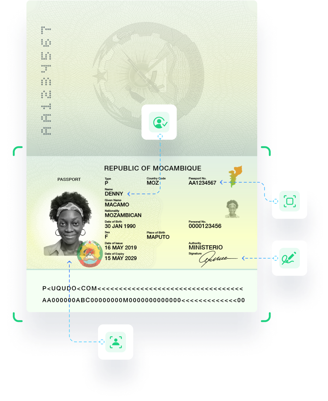 Passport AI scanning service providers in Mozambique