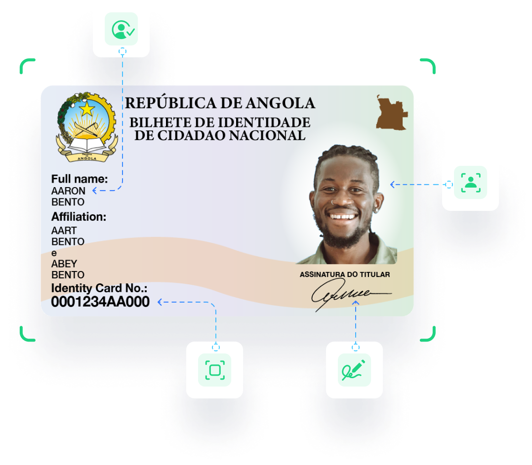 National ID card AI document verification solutions in Angola