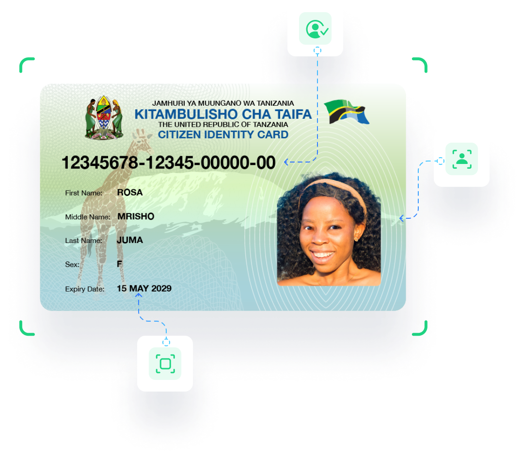 National ID card AI document verification services in Tanzania
